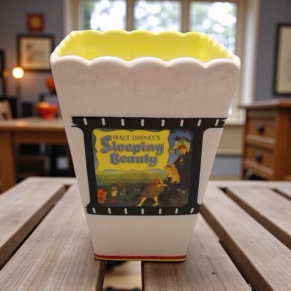 Walt Disney Sleeping Beauty Popcorn Container Vintage Movie Vase Container